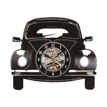 Imagem de Relógio de parede antigo em forma de carro, sem tique-taque, silencios