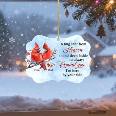 Imagem de 1 peça de placas e placas decorativas de acrílico de 8 cm, ótimos presentes para amigos e familiares, aniversário, dia de ação de graças, ano novo, decoração de árvore de Natal (vermelho e azul)