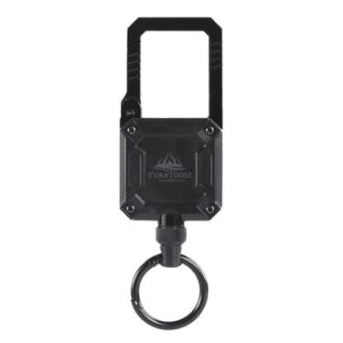 Imagem de Chaveiro retrátil, clipe de cinto, mosquetão magnético resistente, chaveiros para caminhadas, mochila