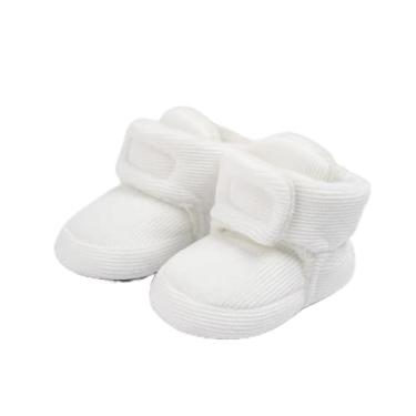 Imagem de Botas para bebês meninos, meninas, meninos, aconchegantes, quentes, para inverno, neve, sola macia, antiderrapante, para bebês, A01/branco, 12-18 Months Toddler