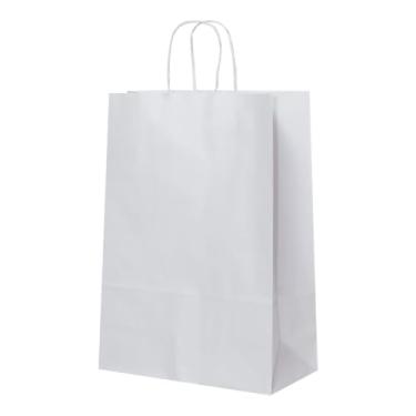 Imagem de Sacola LC Kraft Branco Alça Branca 23,5x10x31,5 c/10un (Branco) (Branco)