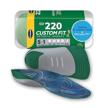 Imagem de Dr. Scholl's Palmilha ortopédica de ajuste personalizado com suporte de arco de 3/4 de comprimento – Palmilhas de alívio da fascite plantar para homens e mulheres, alívio total imediato da dor na