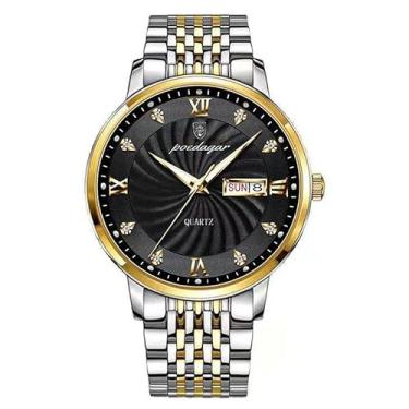 Imagem de W WOLF-CUB Relógios masculinos de luxo de aço inoxidável 30 m à prova d'água luminoso automático data semana relógio de pulso moderno para homens vestido de negócios com caixa Relojes De Hombre (ouro