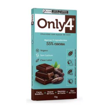 Imagem de Only4 55% Cacau com Açúcar de Coco 70g Vegano