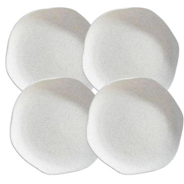 Imagem de Jogo De Pratos Sobremesa 20Cm Kit 4 Pçs Orion Offwhite