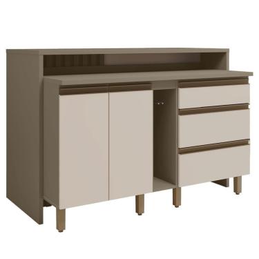 Imagem de Kit Ilha Gourmet Connect Com Balcões 60cm E Porta Toalha Duna-cristal Móveis Henn Duna-cristal