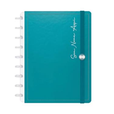 Imagem de Caderno De Disco Inteligente Iscool Personalizado 80 Folhas Solid Metallic Azul Topázio M