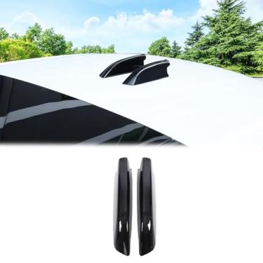 Imagem de Heutamo Capa de antena Shark Fin compatível com Land Rover Range Rover Sport/Vogue 2023 2024, acessórios de capa protetora de antena de carro ABS 2 peças (preto brilhante)