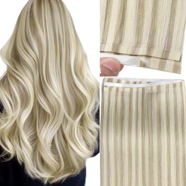 Imagem de Loxxy Extensões De Cabelo Blondetape Em Trama Longa Humana - Fita Larga Lisa E Sedosa 20" 50G, Loiro Dourado A Claro, Faça Você Mesmo Pu 31,5" (80 Cm)