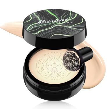 Imagem de OETUIOW Base De Maquiagem Mushroom Head Air Cushion Cc Cream Corretivo Forte, Hidratante Bb Para Todos Os Tipos Pele, Tom Uniforme, Facial Longa Duração (Marfim)