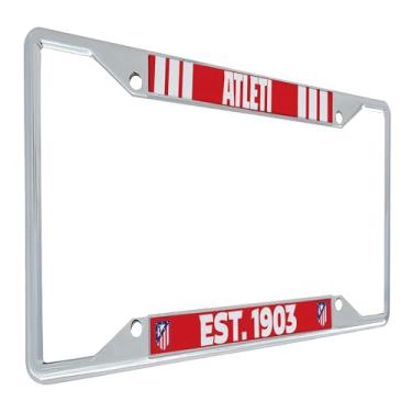 Imagem de Desert Cactus Atletico Madrid Moldura de placa de licença Atleti de Madrid Suporte de etiqueta de carro de futebol espanhol para frente ou traseira do carro oficialmente licenciado em metal (moldura