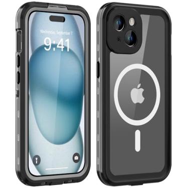 Imagem de Comboproof Capa impermeável para iPhone 15 Plus, [à prova de choque] [à prova de poeira] [IP68 à prova d'água] Capa rígida de corpo inteiro integrada [proteção de tela de lente] para capa de mergulho