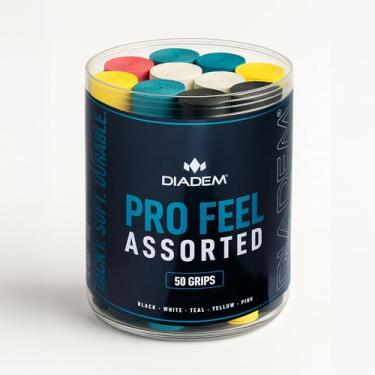 Imagem de Diadem Pro Feel Overgrip Bucket | Fita ultrafina para tênis e pickleball – Amortecimento superior, absorção de umidade e aderência de longa duração (50 peças, cores sortidas)
