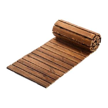 Imagem de IEUDNS Caminho de jardim de madeira, reta, antiderrapante, decorativo, pavimentação para festa de casamento, pedras de degraus, Marrom, Comprimento 8.01 Pés