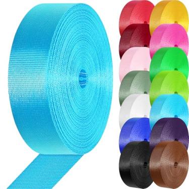 Imagem de Correias de nylon correias de nylon de 2,5 cm 3,8 cm, 3,3 10, 25, 50 metros, cintas para bolsas/cadeira de gramado/escalada ao ar livre artesanato DIY reparo de equipamentos (azul, 3,8 cm x 50 jardas)