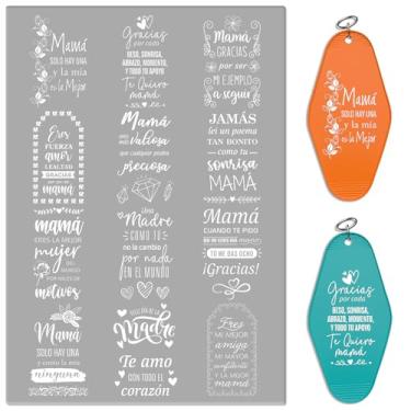 Imagem de Elewins 24 peças UV DTF Cup Wrap Branco Papel de Transferência Dia das Mães para Motel Chaveiros UV DTF Embalagem Impressão de Papel Etiquetas para Chaveiros de Hotel Acrílico, Envoltório Colorido UV