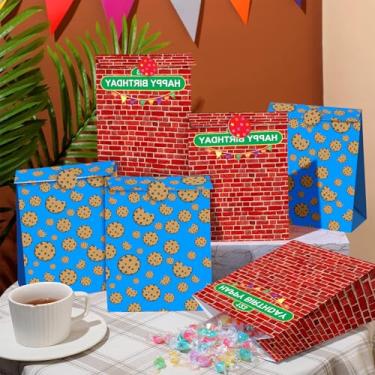 Imagem de kakoeoa 12 peças de saco de presente de papel para artigos de decoração de festa de aniversário, sacos de doces