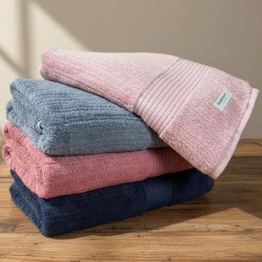 Imagem de Kit 4 Toalha De Banho Buddemeyer Fio Penteado 100% Algodão Macia Grand