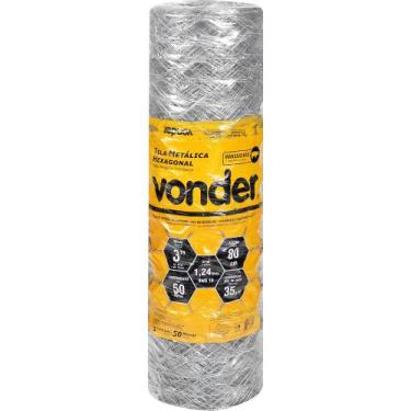Imagem de Tela Metálica Mangueirão Hex Malha 3'' BWG18 0,8m 50m Vonder