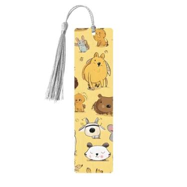 Imagem de Marcadores de página de madeira personalizados com estampa de furão cabeludo, acessórios exclusivos para homens e mulheres, atende a todas as necessidades dos amantes de livros