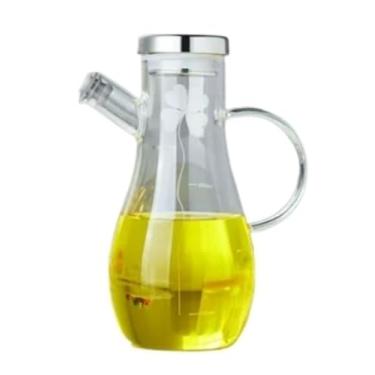 Imagem de Dispensador de óleo e vinagre, garrafa de vidro de vinagre de óleo de cozinha com bicos para servir garrafas de molho de soja (uma cor-550 ml