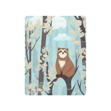 Imagem de xigua Lindo lençol de berço de lontra para meninas e meninos, lençol macio e respirável adequado para berço padrão e cama infantil 68,5 x 99 cm