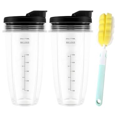 Imagem de DSYJ Pacote com 2 copos de liquidificador para peças de reposição Ninja, copo de dose única, BL770 BL780 BL660, lâmina iQ automática de 473 ml