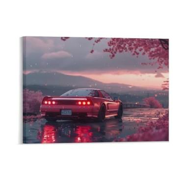 Imagem de HouLaiZhe Rosa Romântico Nsx Jdm Carro Flores de Cerejeira Cartazes Tela Estética Sala Decoração de Parede Impressões Galeria Sala Decoração de Parede para Quarto Sala de Estar Escritório 18 x 24