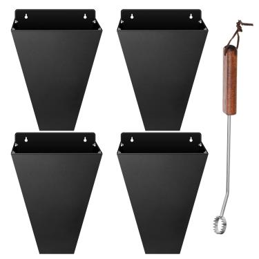 Imagem de Lanties Pacote com 4 cones de frango com raspador de pulmão, cones de restrição de aves de aço resistente para galinhas poedeiras, assadeiras, perus, equipamento de corte de cone de funil de fundo