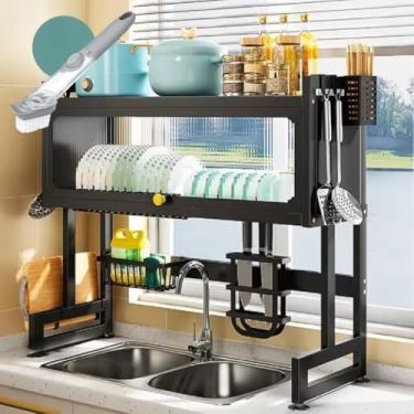 Imagem de Prateleira para Pia de Cozinha Inox - Escorredor Suspenso Organizador Premium(Preto - 95cm)