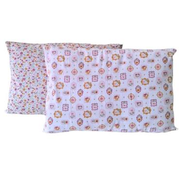 Imagem de Fronha para Travesseiro de Bebê Kit c/2 un 28cm x 40cm Algodão Estampadas Bublim (Rosa Floral)