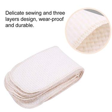 Imagem de Cosiki "10 Unidades de Fraldas Respiráveis ​​de Algodão para Bebês Com Inserção de Pano de Fralda para Recém-nascidos, Reutilizáveis, Laváveis, Macias à Prova de Desgaste, Duráveis ​​para Bebês, Costura Delicada, Proteção Saudável para a pele"