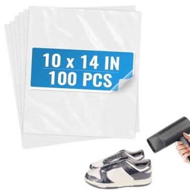 Imagem de Sacos retráteis 100 peças 25,5 x 35,5 cm, sacos de vedação térmica de PVC transparente para sabonete, bomba de banho, livro, sapatos, frascos, DVD/CD de filme, velas, projetos caseiros de bricolage