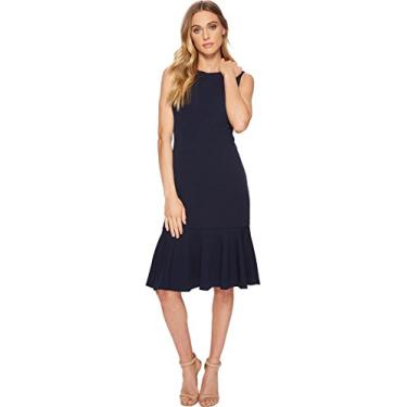 Imagem de Adrianna Papell Vestido feminino de malha crepe com babados, Lua azul, 44