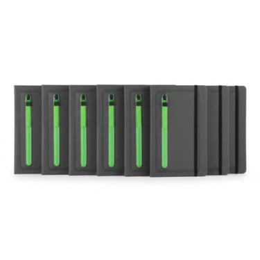 Imagem de Caderno de Anotações Executivo com Porta Objetos, Capa Dura em Material Sintético, 80 Folhas Pautadas, Cinza, 21,5x15,5x1,5cm (10, Verde)