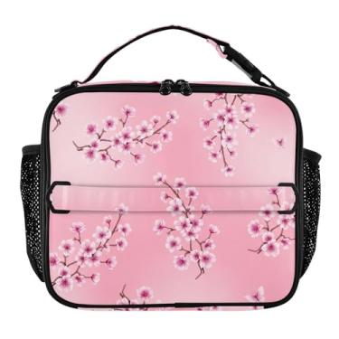 Imagem de Lancheira de flores rosa de cerejeira para mulheres, lancheira personalizada para meninas, crianças, homens, lancheira para trabalho, estampa animal, bolsa térmica para meninos