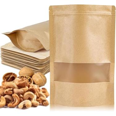 Imagem de Embalagem com 100 Unidades, Saco de Papel Kraft, 26 × 18 cm, Ziplock, Zip Lock, Saco Ziplock