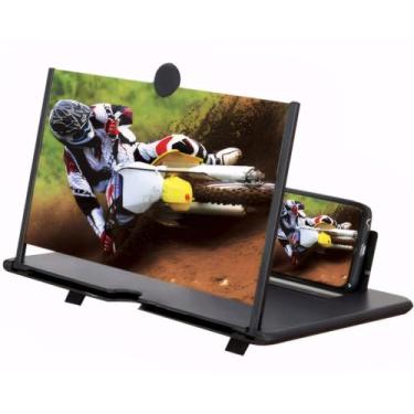 Imagem de Lupa de tela para smartphone, 30,5 cm, amplificador dobrável HD 3D com ângulo ajustável para filmes e vídeos