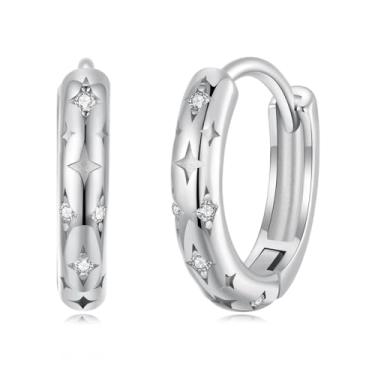 Imagem de GemKing Brincos de argola torcida BSE1147, Prata esterlina, Sem Pedra Preciosa