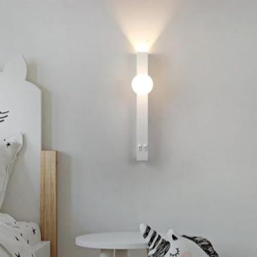 Imagem de GZZBMY Lâmpadas de Parede LED Interior Moderno Minimalista Design Iluminação de Parede de Metal com Interruptor Acrílico Sombra Arandela para Sala de Estar Quarto Cabeceira Escada (Luz Branca Quente