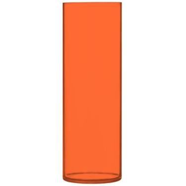 Imagem de Vasos de flores cilíndricos laranja vermelho para buquê vaso grande de plástico fofo personalizado floral moderno decoração de quarto, 30 cm x 9,9 cm