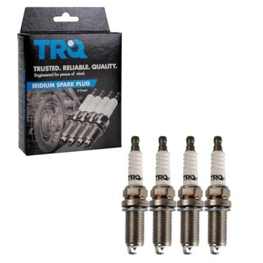 Imagem de TRQ Conjunto de velas de ignição de irídio de 4 peças compatível com Acura Chevrolet Chrysler Daewoo Dodge Ford Honda Isuzu Jeep Mazda Mini Nissan Pontiac Saturn Suzuki Toyota Volkswagen