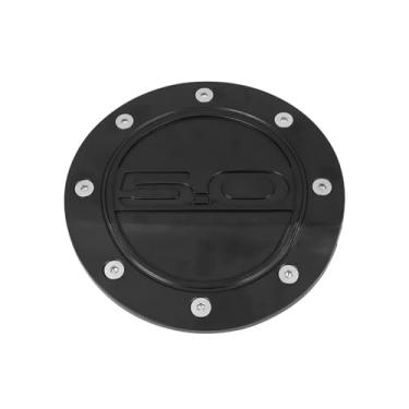 Imagem de Tampa do tanque de combustível, acessório de acabamento para tanque de gasolina, compatível com Ford Mustang 2015-2020, preta.
