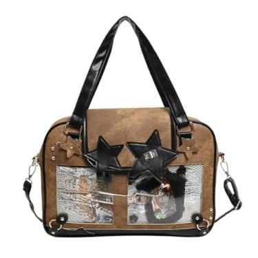 Imagem de Ita Bag Cute Kawaii Star Bolsa tiracolo de grande capacidade para mulheres, leve e elegante, Marrom