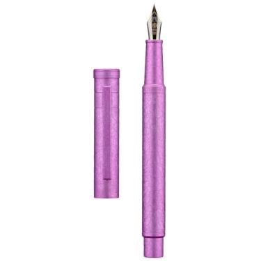 Imagem de Hongdian 1851 Caneta-tinteiro floresta, flores de gelo rosa, ponta de lâmina, design clássico, caneta de caligrafia com conversor e estojo de caneta de metal