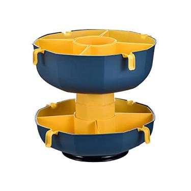 Imagem de Hbaebdoo Cesta de drenagem rotativa multi-grades quente prato de legumes cozinha prato de frutas cesta de lavagem de vegetais A