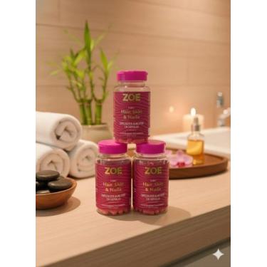 Imagem de Kit Zoe suplemento- 3 em 1 (Cabelo, Pele e Unha) Combo 180 Cápsulas (3