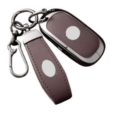 Imagem de Capa de chave de carro de liga de zinco adequada compatível com Polestones Rox 01 Jishi Shape Controle Remoto Decoração Capa Shell Chaveiro Chave Fob Capa Cas(Style 5-Brown)