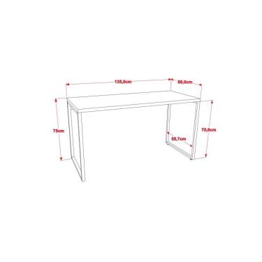 Imagem de Mesa para Escritório Office Estilo Industrial 135cm Kuadra Compace Carvalho