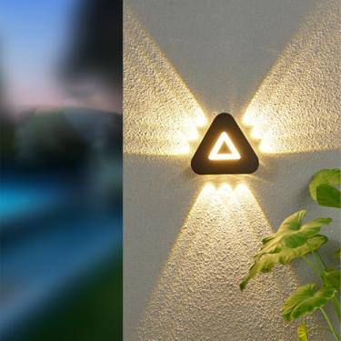 Imagem de Lâmpada de parede LED externa IP65 à prova d'água alumínio iluminação de parede moderna minimalista arandelas interior/exterior para terraço varanda corredor escada entrada (luz neutra preta, 9 vezes)